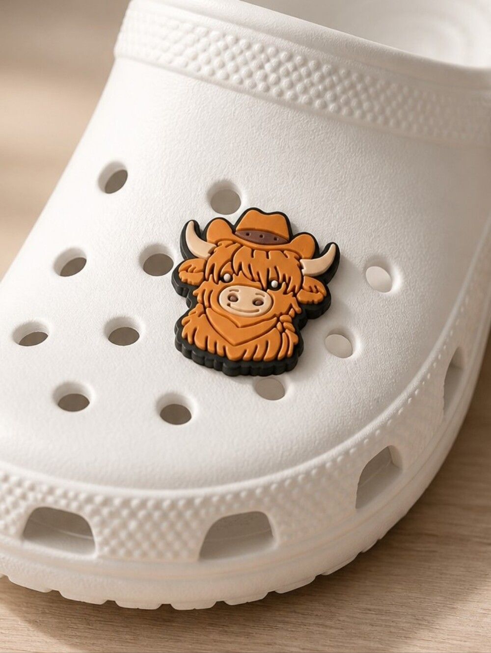 6/$20 Highland Cow 🌟 Croc Charms Rubber Shoe Jewelry Scottish Coos Cattle Cute